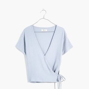 Madewell Ribbed Wrap Crop Top size Large